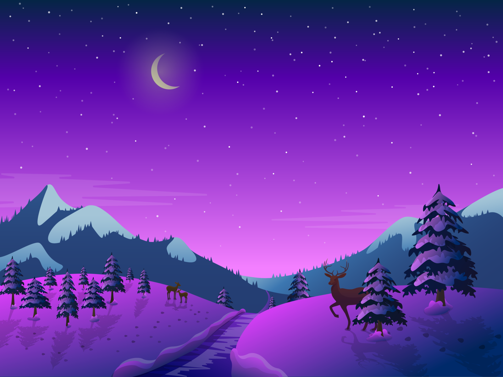 Magic winter night by Agne Naruseviciute on Dribbble