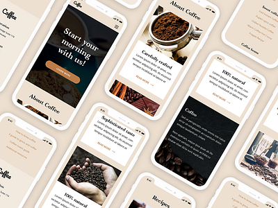 Coffee web branding dailyui design illustration mobile phone typography ui