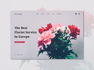 Flowers service branding design illustrator typography ui web webdesign