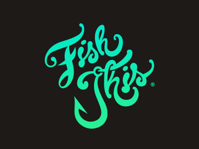 Fish This Logo fish hook lettering logo