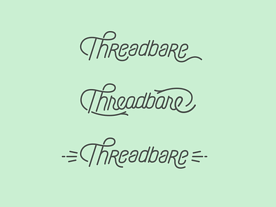 Threadbare lettering logo monoline script