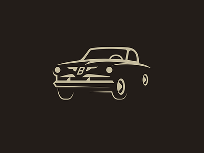 Classic Car Monochrome car classic car headlights illustration logo vintage