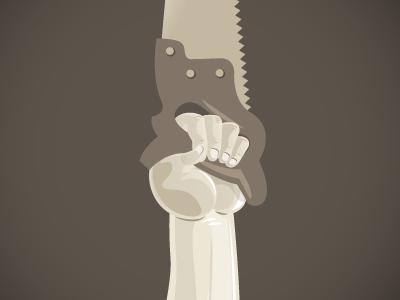 Hand Saw brown hand illustration saw sepia