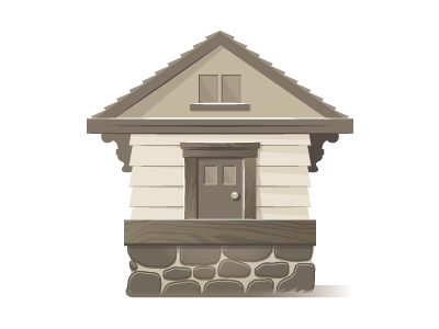 Cottage + Other Rustic Stuff cottage house icon illustration sepia stone woodgrain