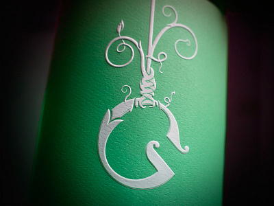 Ginever botanical bottle embossed floral genever gin green illustration logo vines