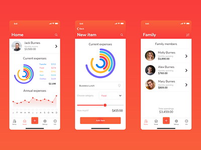 Money monitoring app app ios uidesign ux design