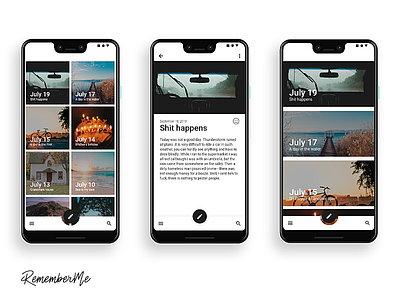 The diary android app app material design