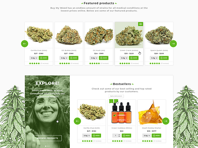 Cannabis Dispensary app branding cannabis clean design homepage icon illustration minimal products typography ui ux uxdesign vector web