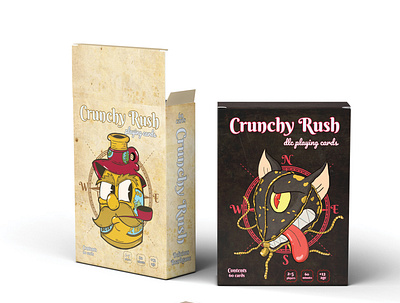 Crunchy Rush cards box art board boardgame branding design card art card design card game cartoon character character concept design a day graphic artist