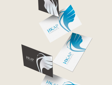 logotype and visit card for "Икар"