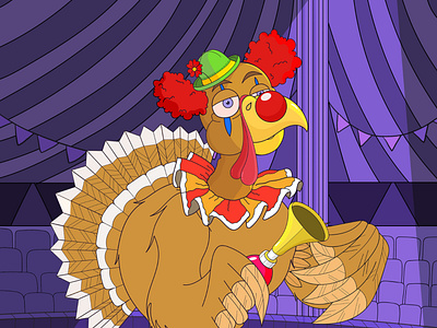 NFT Turkey Collection project: Clown Turkey cartoon character collectable crypto art design digital ethereum art graphic design illustration mascot nft nft art nft cartoon nft character nft collection nft token nftartgallery nftartist vector