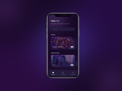 Film Application app daily 100 challenge daily ui dailyui design flat minimal mobile ui ux