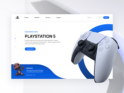 PlayStation - Web Page app daily 100 challenge design flat minimal ui ux