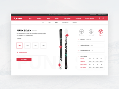 Atomic - Ski Website daily 100 challenge design minimal ui ux web web design website