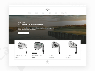 Callaway website design app daily 100 challenge design flat minimal ui ux