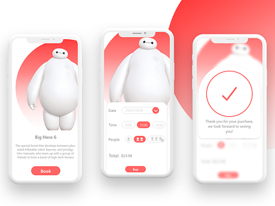 Big Hero 6 Cinema Application app design minimal ui ux web