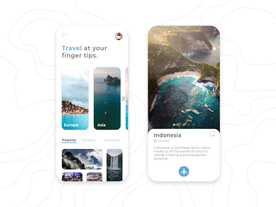 Travel App app design flat minimal ui ux