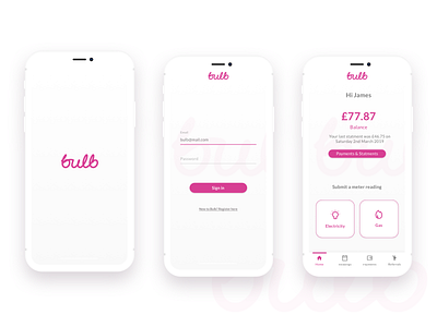 Bulb app branding design flat minimal ui ux