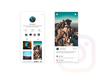 Instagram Profile Page dailyui design flat minimal ui ux