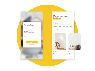 Furniture app daily 100 challenge daily ui design flat minimal ui ux