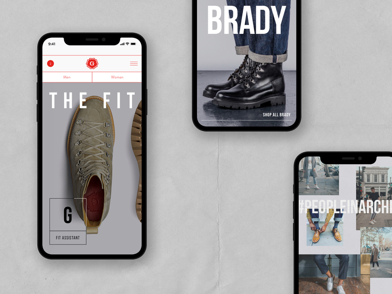 Grenson Landing Page | Mobile app e comerce interface mobile mobile app mobile design mobile ui product design shoes shoes app shop ui uiux ux web webdesign website