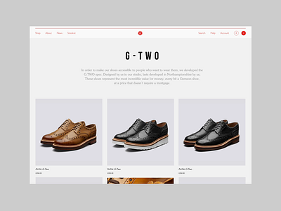 Grenson Landing Page | Product Grid animation boots e comerce grid grid layout interface motion product product design shoes shoes app shop typography ui uiux ux video web website