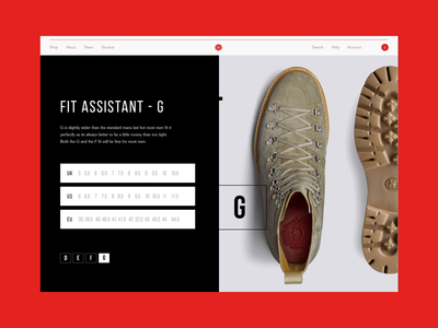 Grenson Landing Page | Shoes Collection Fit animation e comerce interface interfaces motion motion ui product product design shoes shoes app shop size guide ui uiux ux video web web design website