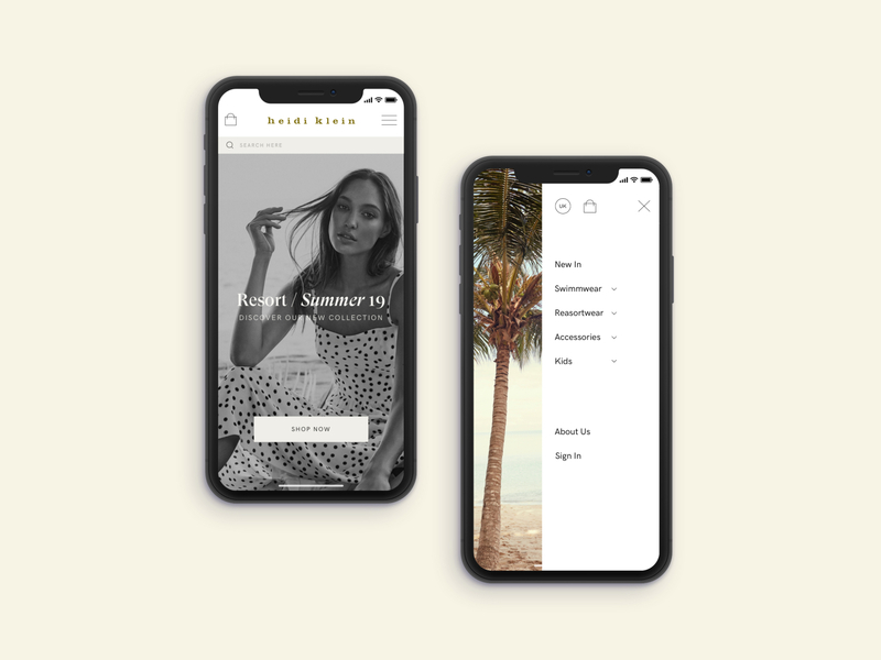 Heidi Klein - Fashion Beachwear eCommerce beach ecommerce fashion app interface magento mobile mobile app product design responsive shop summer swim ui ux web website websites