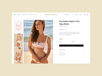 Heidi Klein - Fashion Beachwear eCommerce animation beach bikini e-comerce eshop fashion fashion brand grid interface motion product design shop summer swimwear ui ux uxui web webdesign website