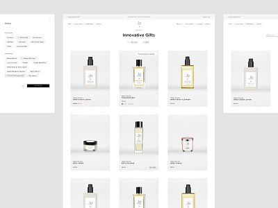 Jo Loves, Fragrance eCommerce | Category & Filters beauty browse clean e comerce filter fragrance grid interface list minimalist product product design scent shop ui uiux ux web website