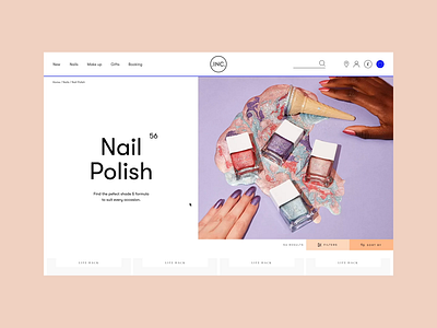 Nails Inc - Category Page animation category category app e comerce eshop filters icons interaction interface motion nails shop ui ux uxui video visual design web webdesign website