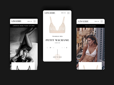 Lingerie Mobile Shopping Experience animation e comerce eshop interaction mobile mobile app motion shop ui ui user interface uiux web website