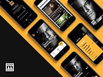 Movietickets Mobile App Screens Rollout app black fab ios iphone movie movies tickets ui ux white x