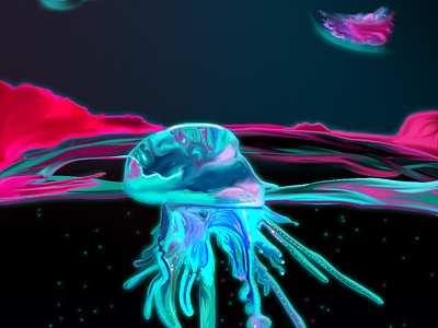 Jellyfish digital art illustration digitalart.illustration.