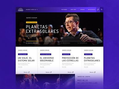 Website - Buenos Aires Planetarium branding buenos aires cience concept design layout logo nice planetarium purple typography ui uiux ux web website website concept websites