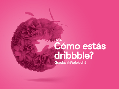 Hello Dribbble debut fur hello hola nice pink