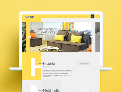 Mercado Libre Web Institucional eshop home layout mercadolibre ui ux web website yellow