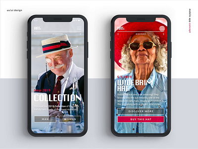 Hats App Catalog 2d animaiton animation app clean design ecommerce flat ios minimal transition ui ux
