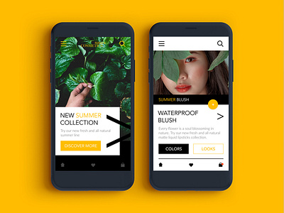 Beauty App 2d app clean cosmetics design ecommerce flat ios minimal nature ui ux