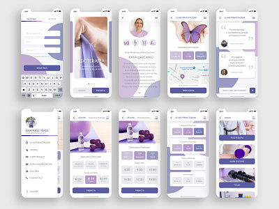 Physiotherapy App 2d 6667ab app clean design flat health ios medical minimal pantone2022 therapist ui ux veryperi