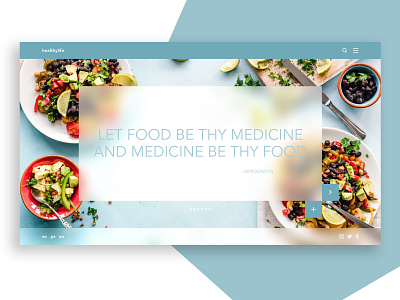 Food Blog 2d blue clean design flat food minimal nature ui web webdesign website