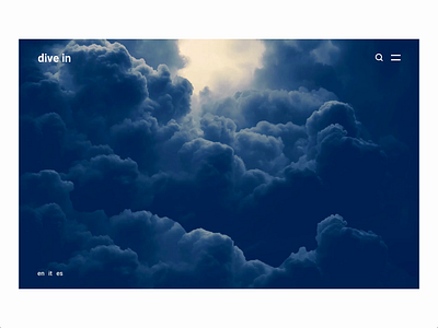 Dive in Website animal animation blue and white cloud desktop fish interaction interaction design jellyfish micro animation micro interactions minimal parallax parallax website text animation ui ux