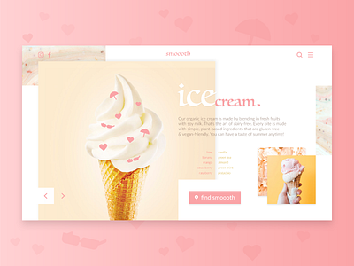 Ice Cream - Web Concept design flat food food website ice cream icecream pastel colors pink summer ui web design webdesign website