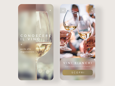 Vini d'Italia 2d app clean design ecommerce flat food ios italian food italy minimal ui ux vino web website white wine wine wine glass