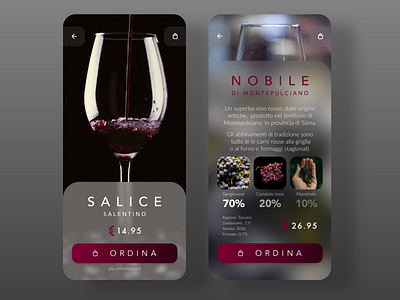 Vini d'Italia app black and red blur blurred background clean design ecommerce flat italy minimal red wine ui vino web