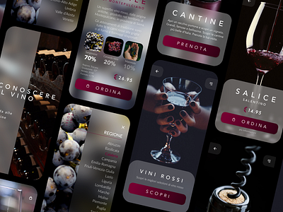 Vini d'Italia 2d app black and red blur clean design ecommerce food and drink food app ios italian food minimal ui wine winery