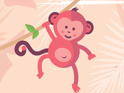 Year of the Monkey birthcard illustration monkey