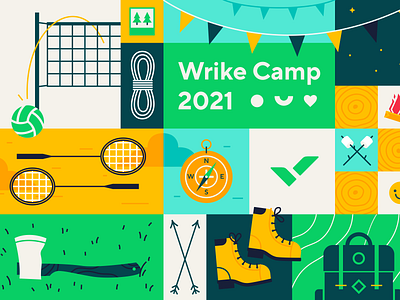 Wrike Camp Illustration brand branding camping design graphic design illustration vector wrike