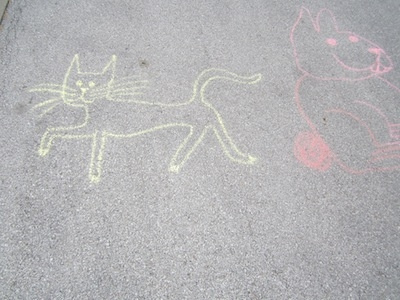 Chalk It Up bunny cat kitty rabbit sidewalk chalk