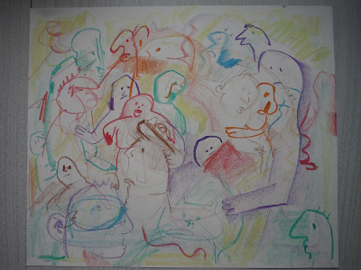 Crowded Colors abstract drawing illustration